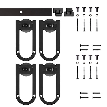 Quiet Glide Soft Close 60" Black Horseshoe Mini Double Barn Door Hardware NT.1310.08.08-60-2-SC